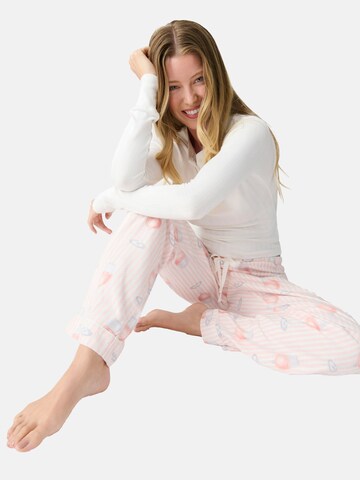 PJ Salvage Pyjamabroek ' Flannels ' in Roze