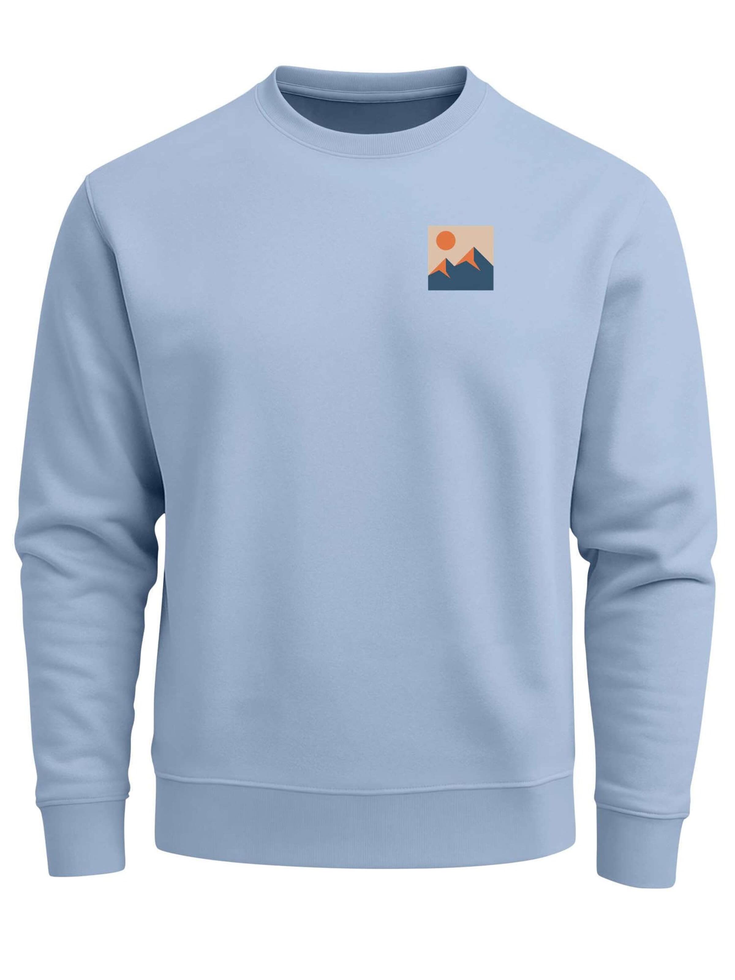 Neverless Sweatshirt 'Minimal Mountain'‌ in Blau: Vorderseite