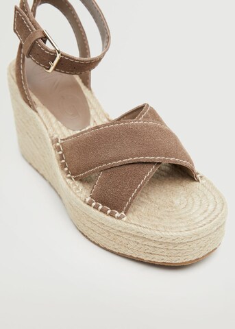 MANGO Sandals 'Crossed' in Brown