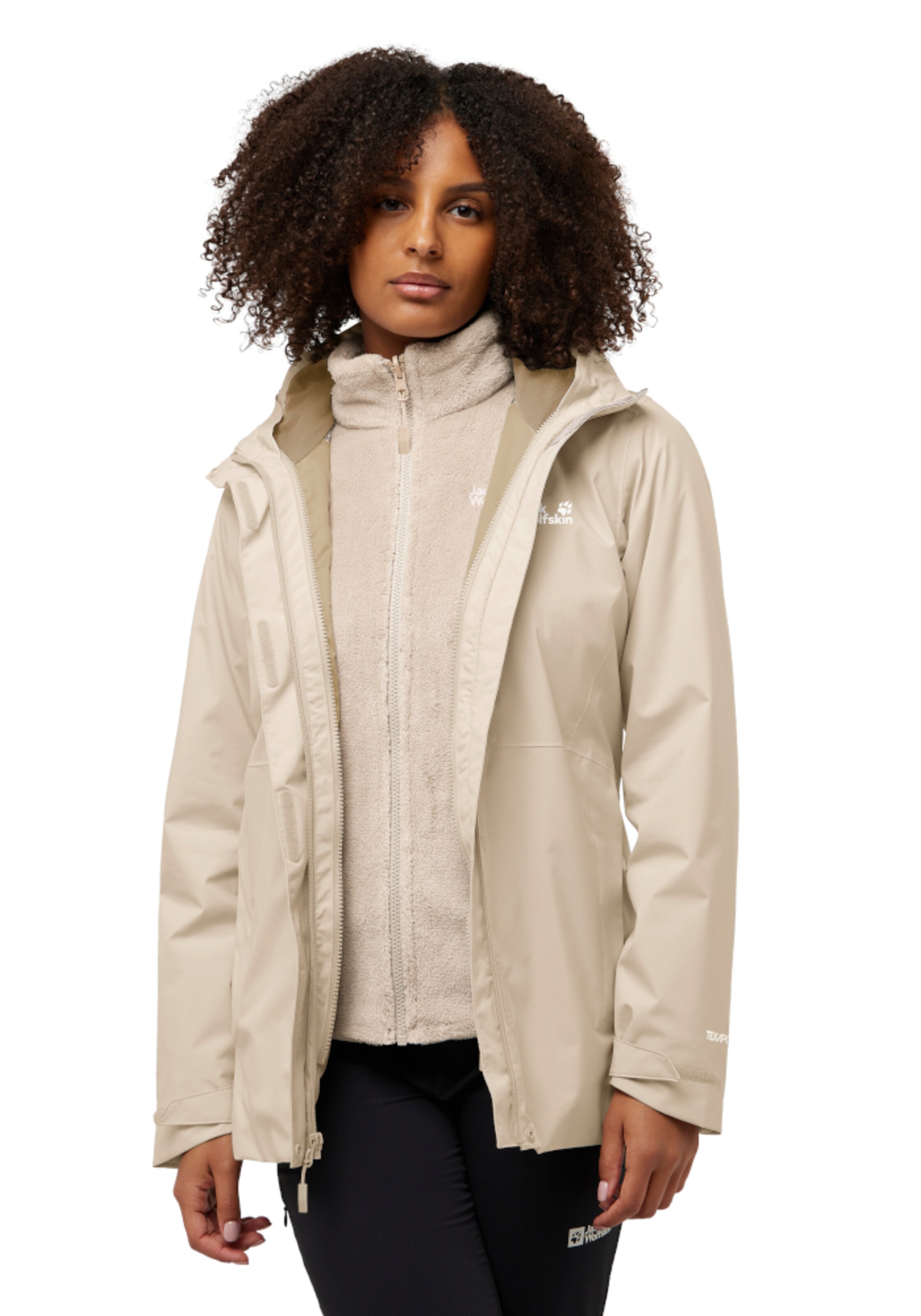 JACK WOLFSKIN Funktionsjacke in Beige: Vorderseite