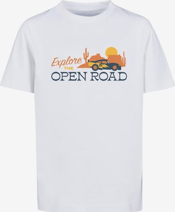 ABSOLUTE CULT T-Shirt 'Cars - Explore The Open Road' in Weiß: predná strana