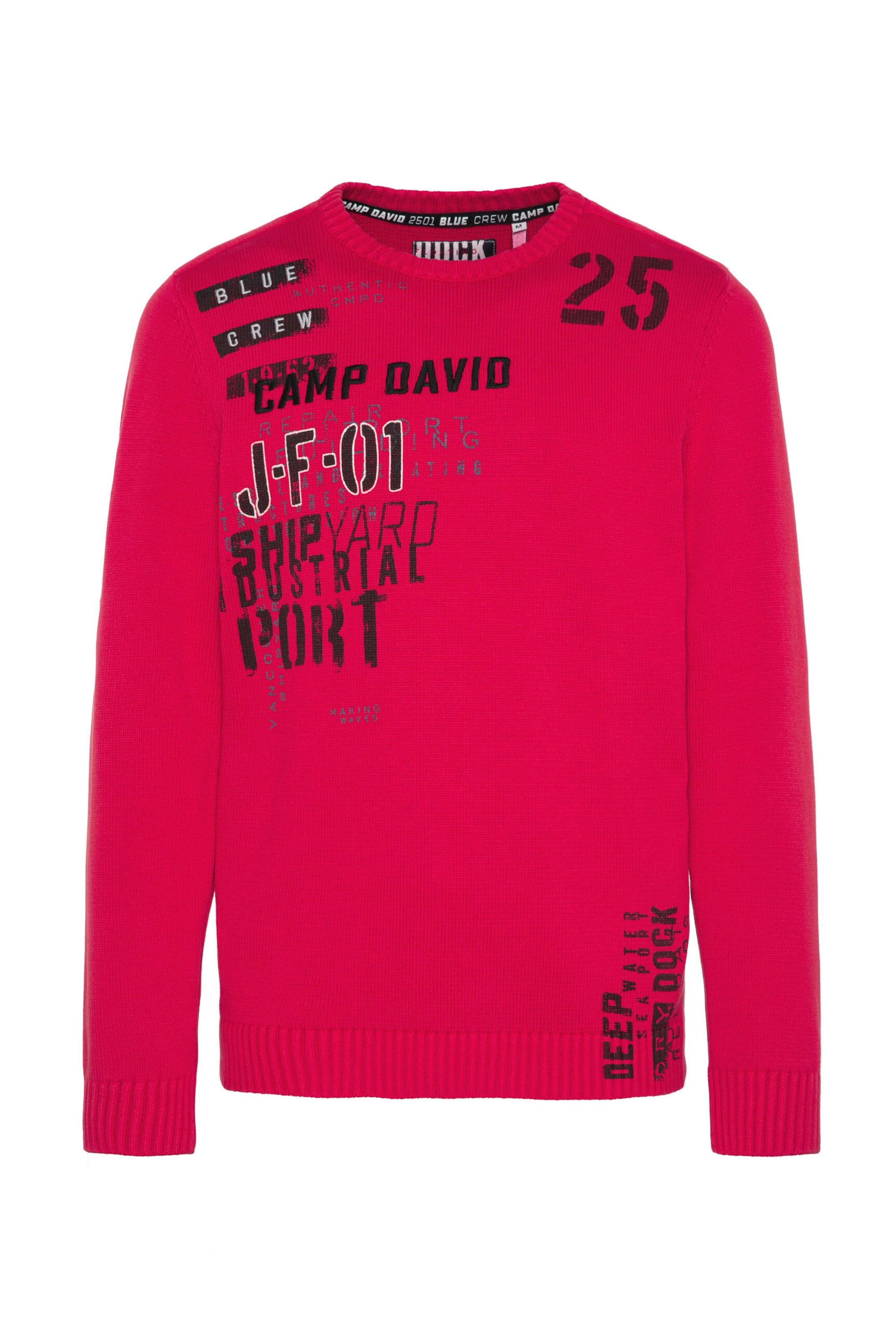 Pulover 'Shipyard' de la CAMP DAVID pe roșu: față