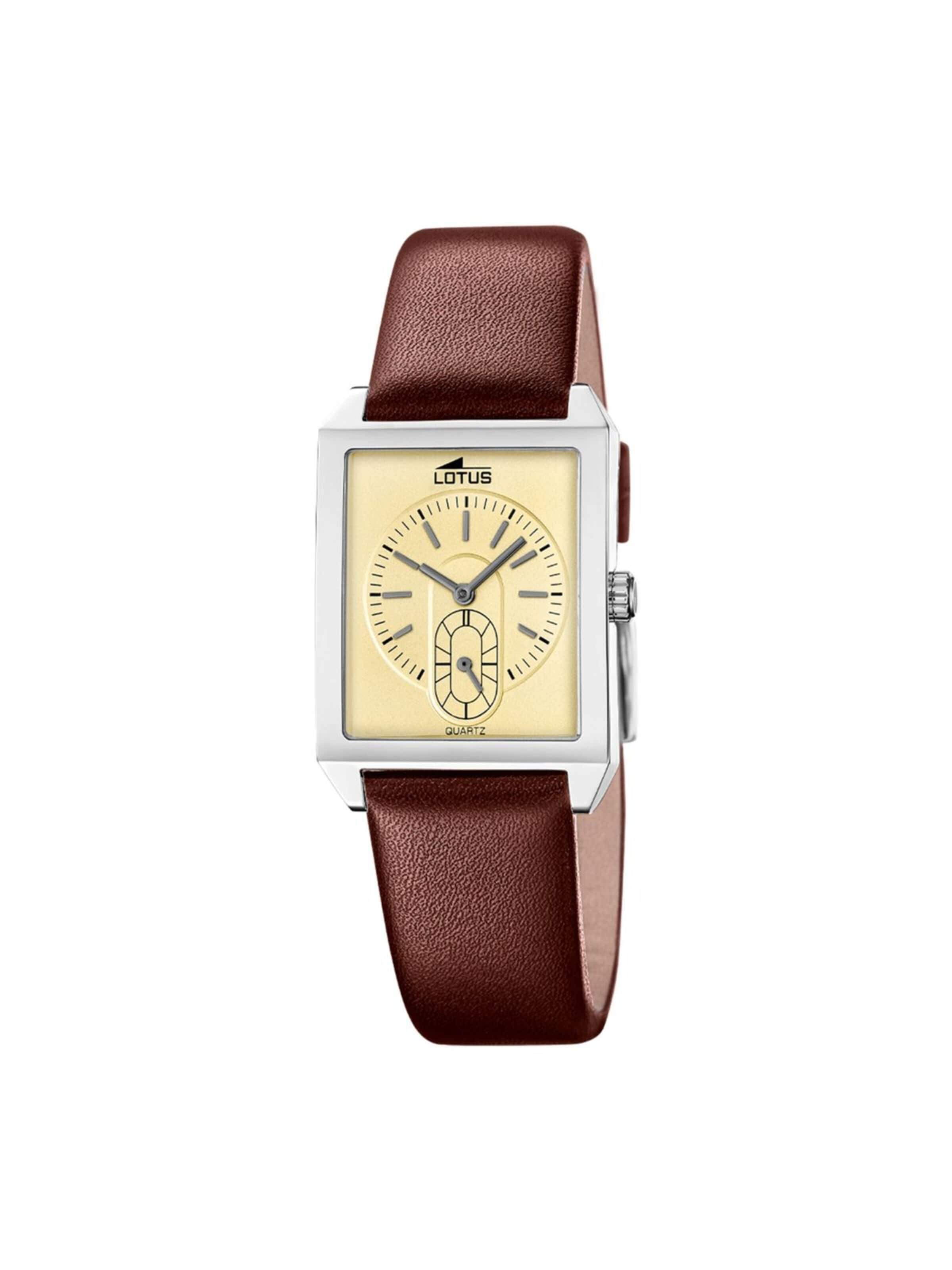 Lotus Analoog horloge 'Watch Square Series' in Goud: voorkant