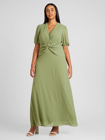 TFNC Plus Dress 'TANISHA' in Green: front