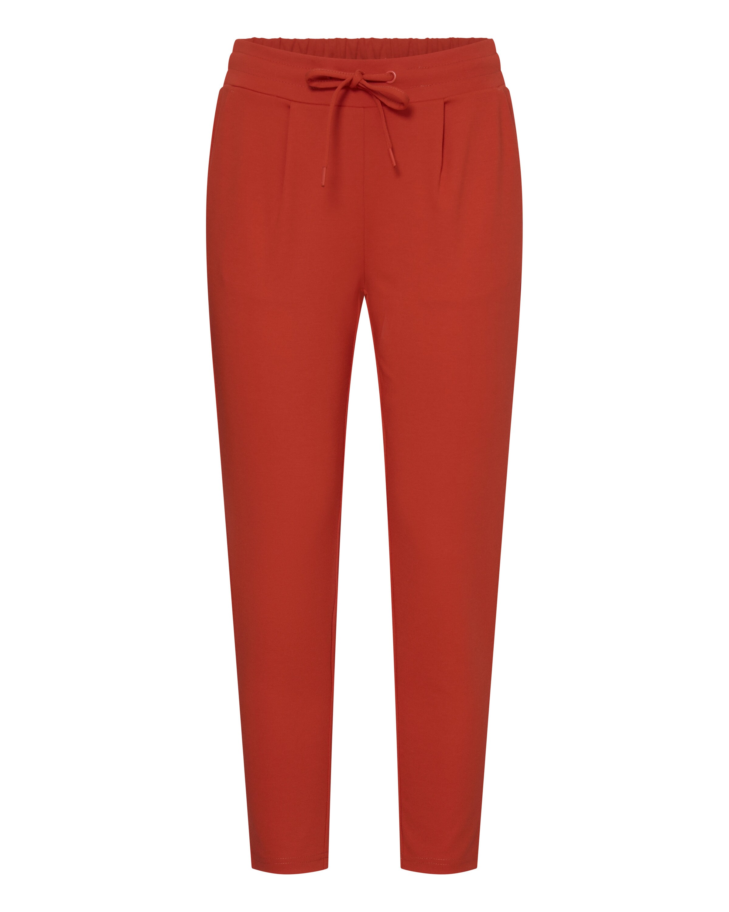 ICHI Tapered Bandplooibroek 'IHKate' in Rood: voorkant