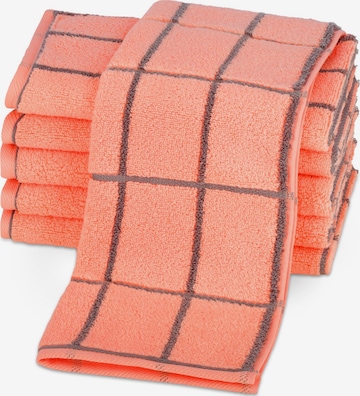 ROSS Handtuch 'Sensual Skin Karo' in Orange: Vorderseite