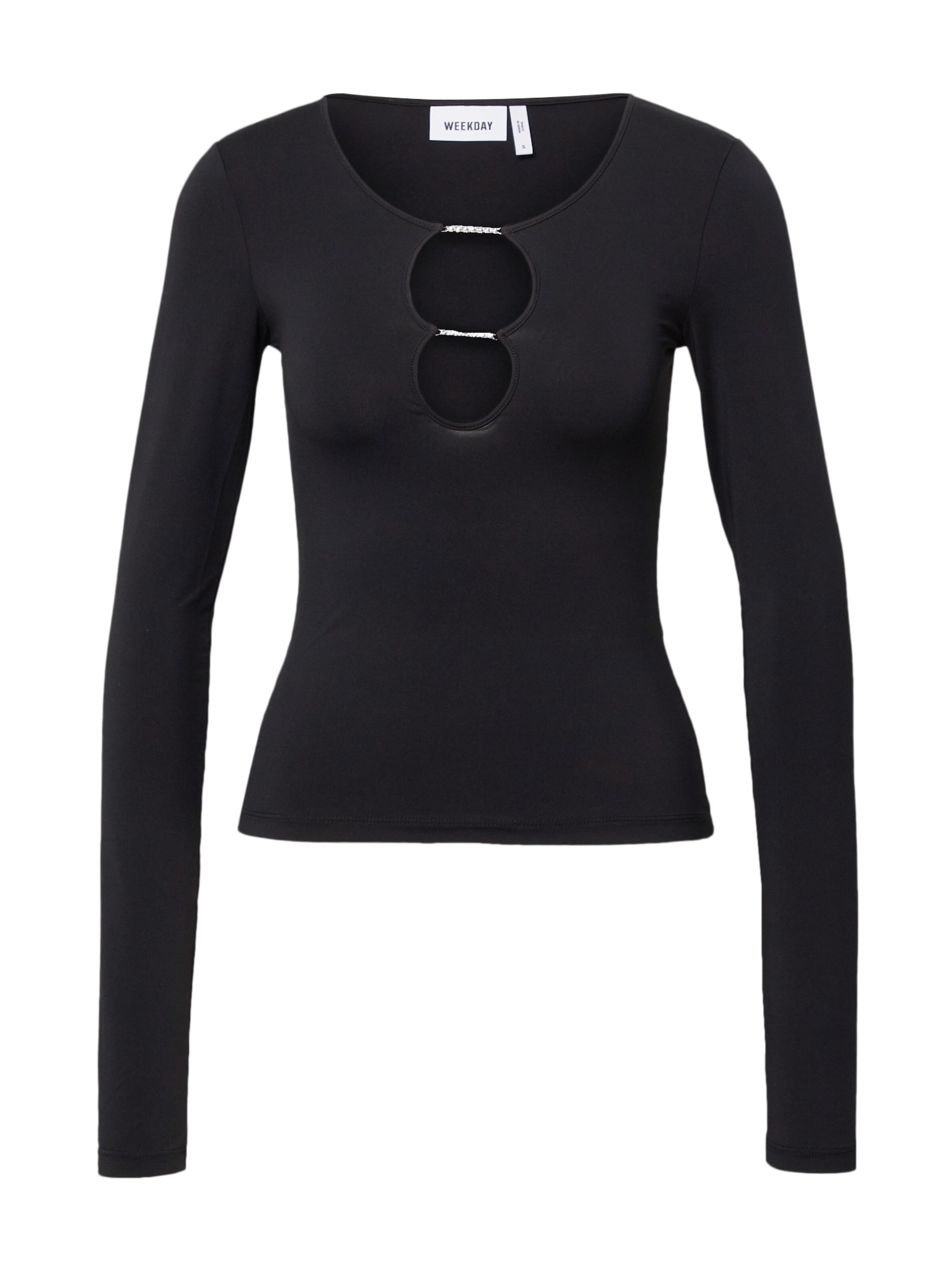 WEEKDAY Футболка в Черный: спереди
