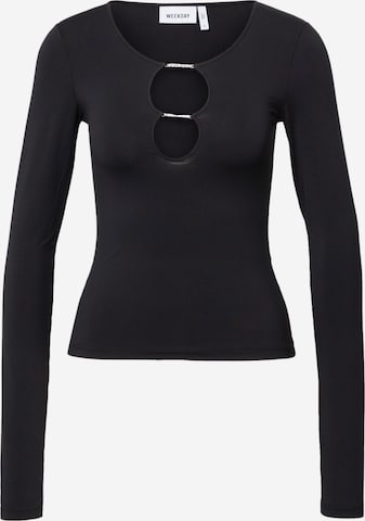 WEEKDAY Shirt in Black: front