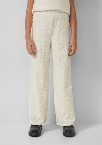 s.Oliver Wide leg Broek in Beige: voorkant