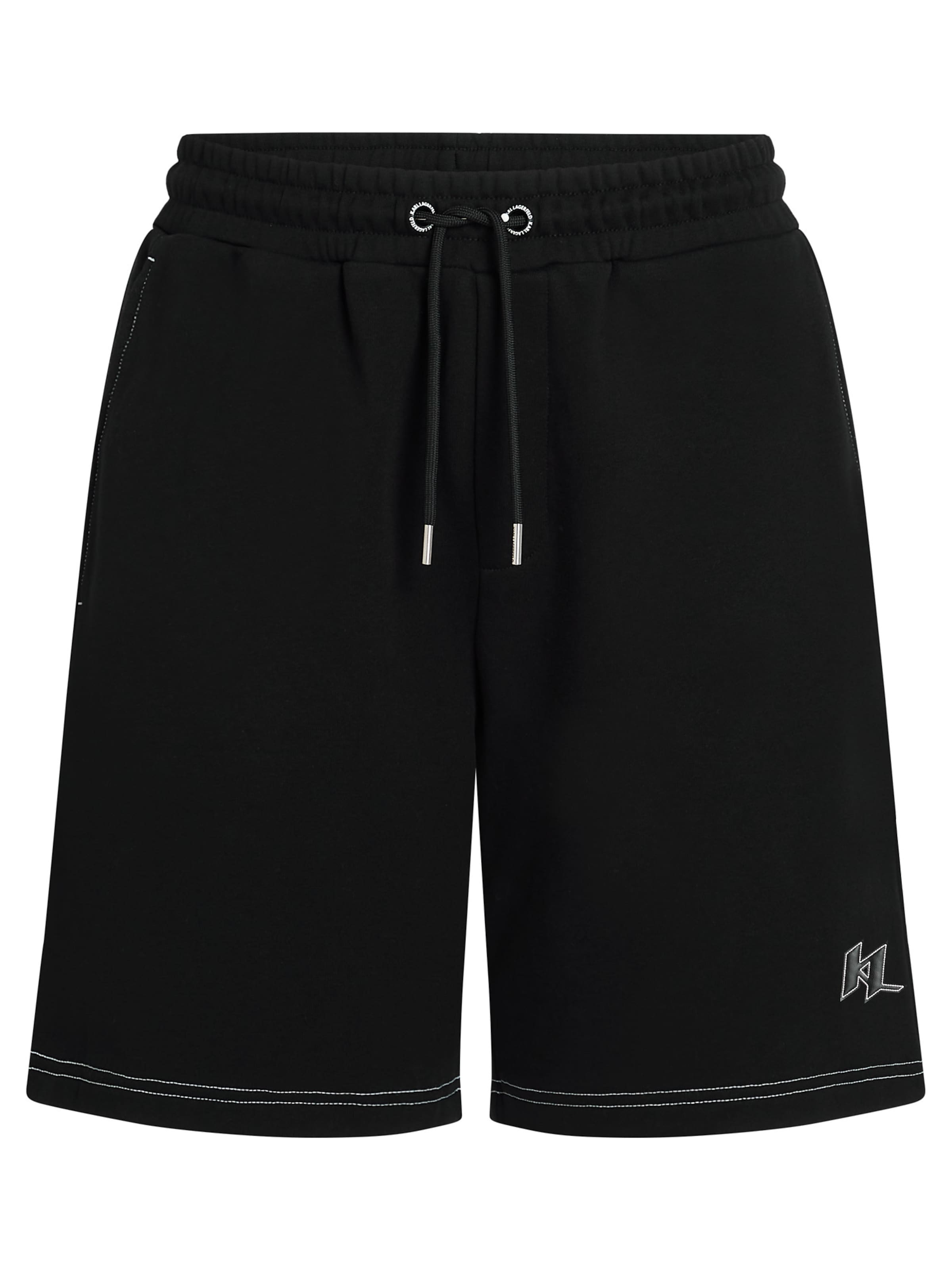 Regular Pantaloni de la Karl Lagerfeld pe negru: față