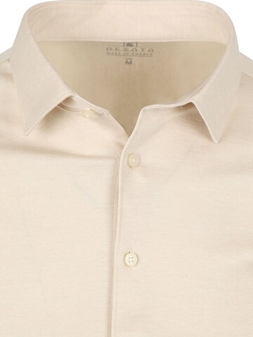 DESOTO Slim fit Overhemd 'Modern Kent' in Beige