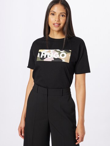 HUGO Red - Camiseta en negro: frente