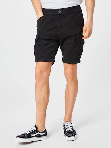 ALPHA INDUSTRIES Regular Cargo trousers 'Airman' in Black: front