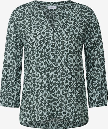 CECIL Print-Bluse mit Glitzer in Grün: Vorderseite