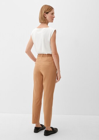 Coupe slim Pantalon à plis s.Oliver BLACK LABEL en marron