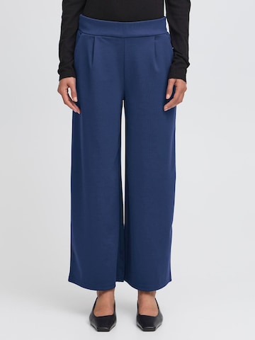 Wide Leg Pantalon à pince 'Kate' ICHI en bleu : devant