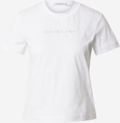 Calvin Klein Jeans T-Krekls, krāsa - Sudrabs / balts, Preces skats