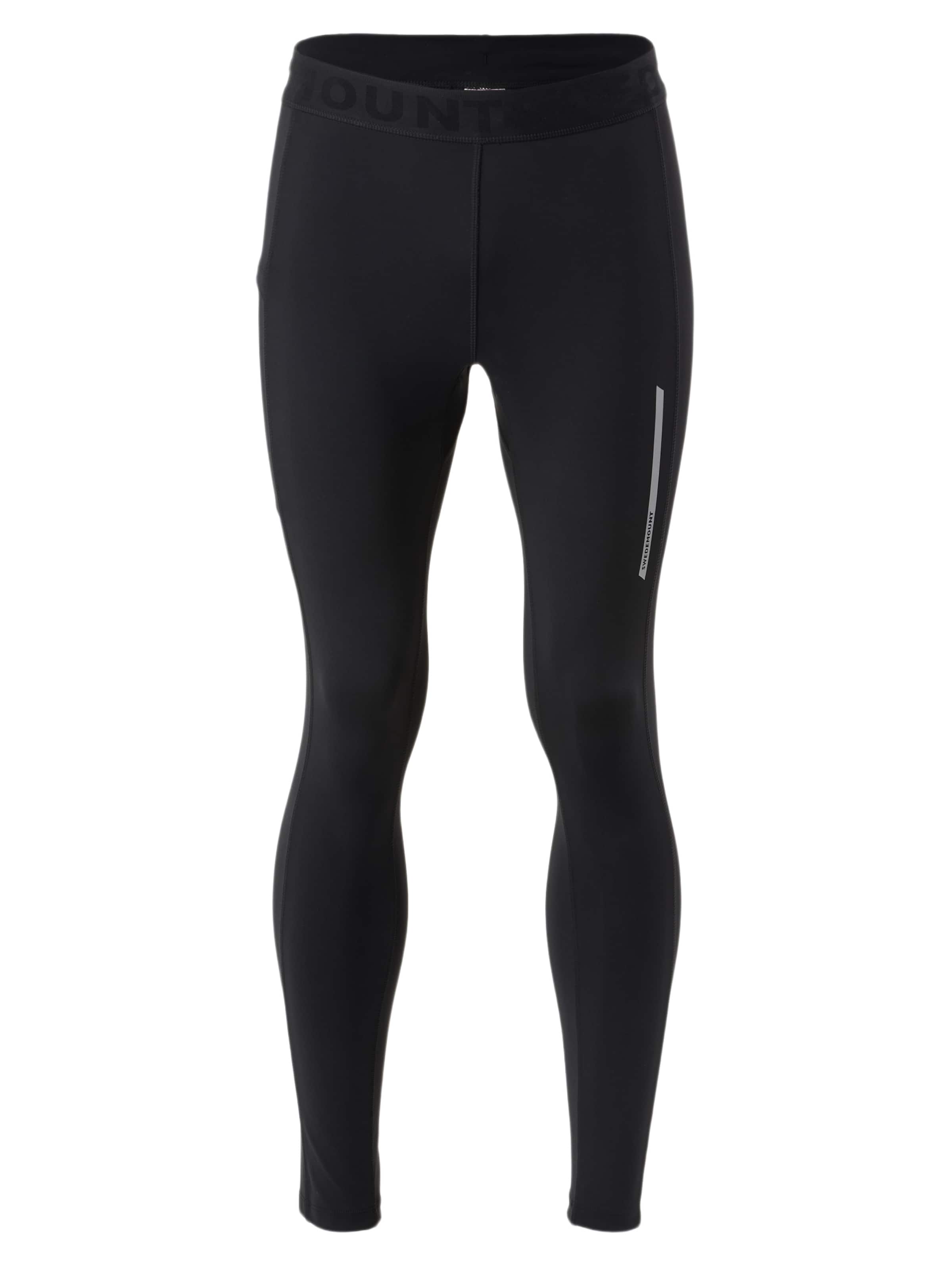 SWEDEMOUNT Skinny Sportbroek 'Core' in Zwart: voorkant