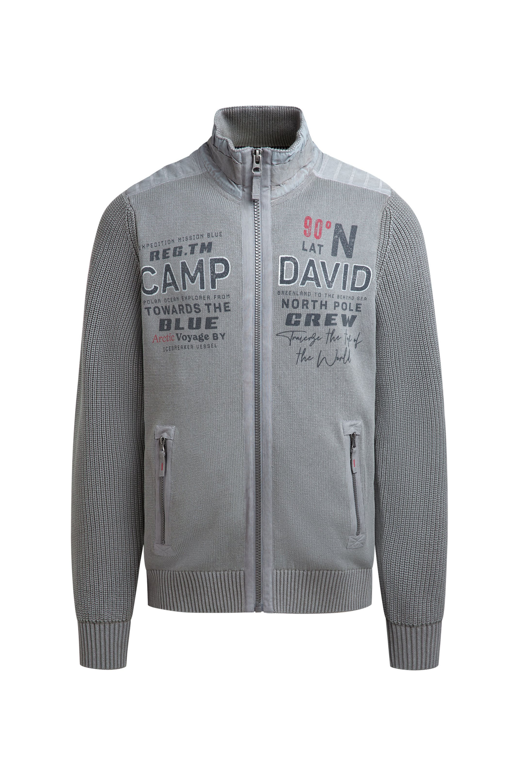 CAMP DAVID Strickjacke in Grau: Vorderseite