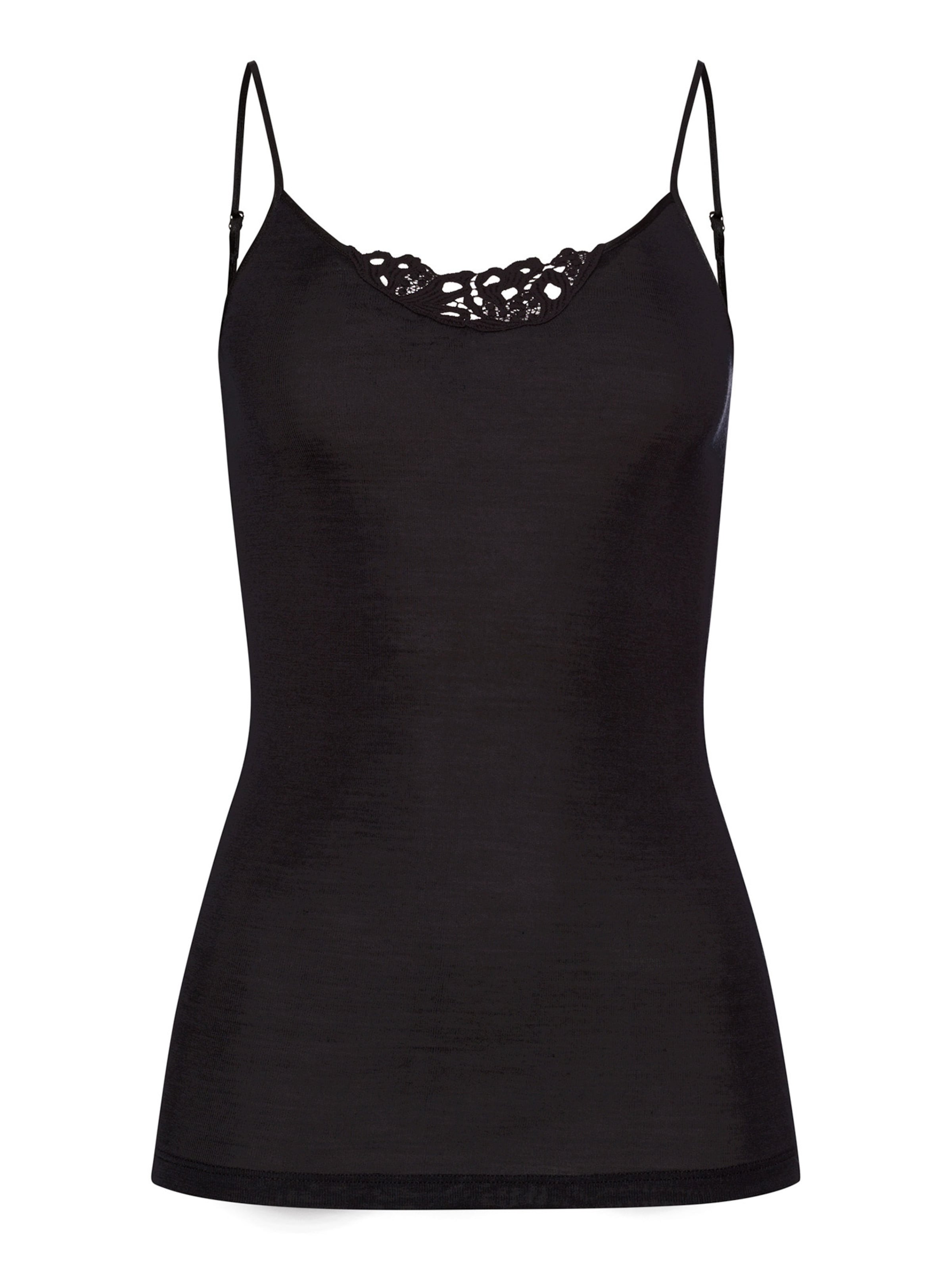 Hanro Spaghettitop ' Woolen Silk ' in schwarz, Produktansicht