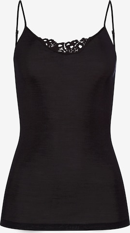 Hanro Spaghettitop ' Woolen Silk ' in Schwarz: Vorderseite