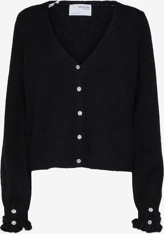 Selected Femme Curve Knit Cardigan 'Juma' in Black: front