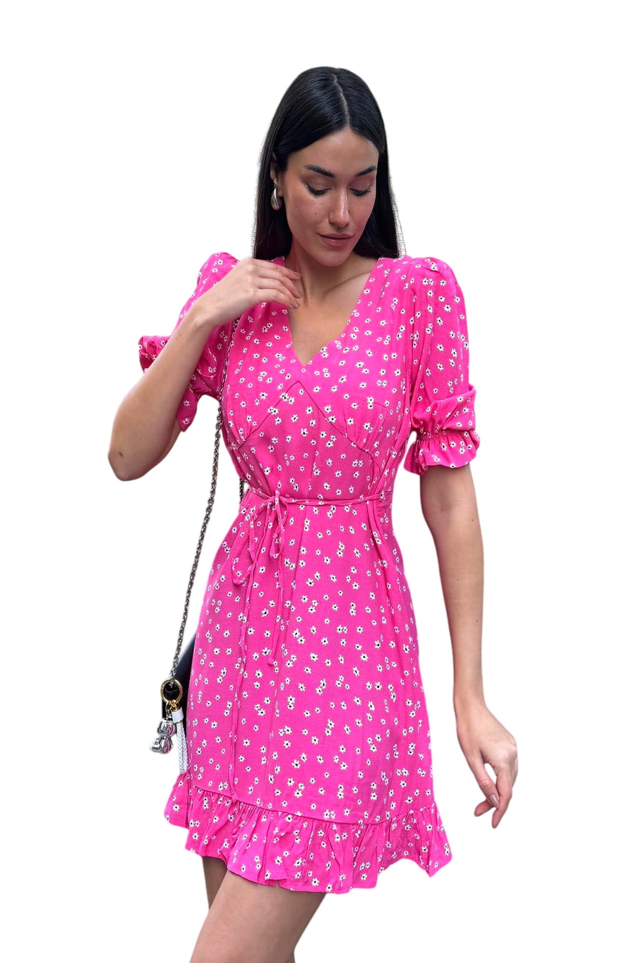 For You Moda Dress in Pink: front