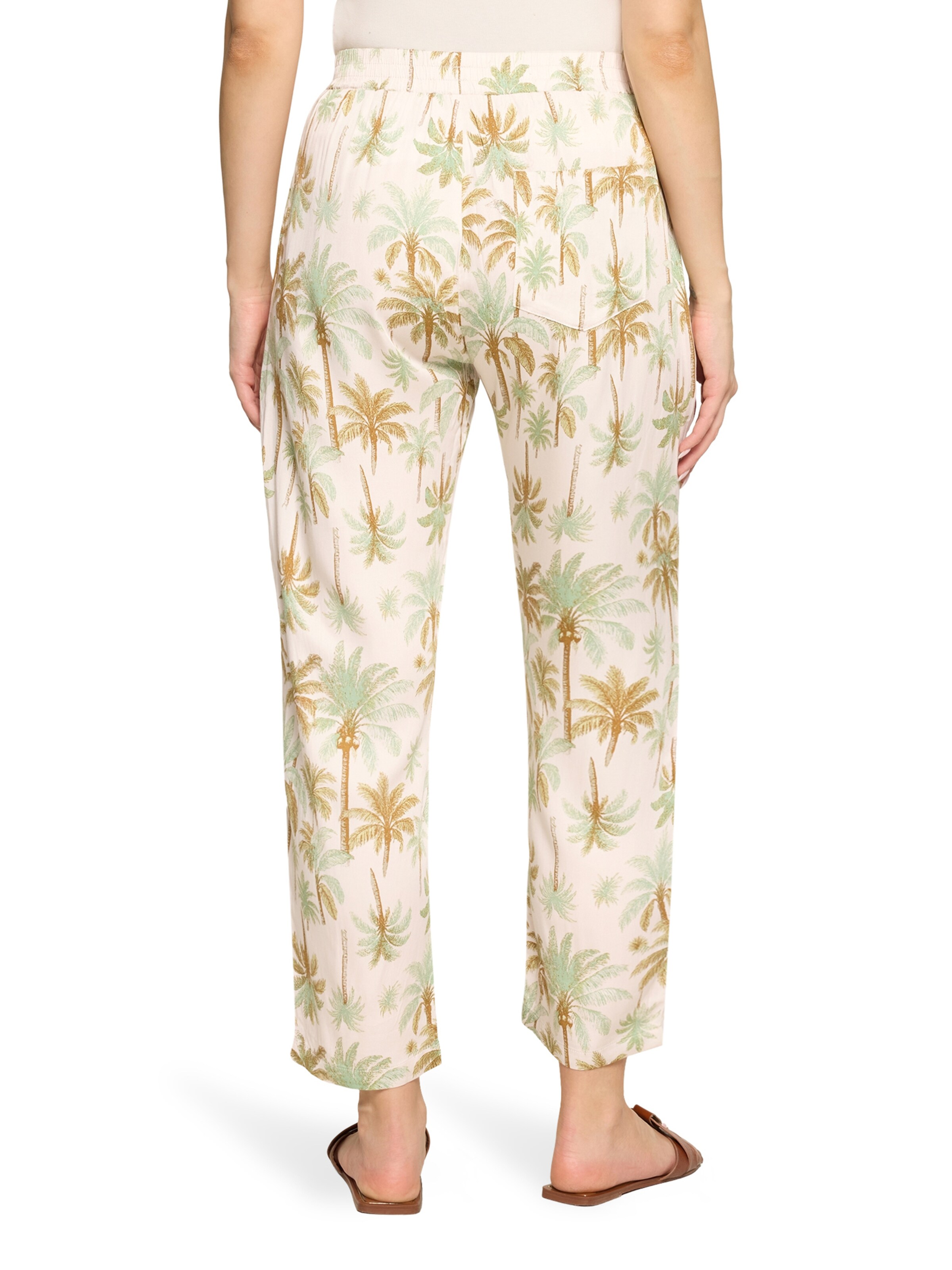 Cartoon Loosefit Casual-Hose mit Gummizug in Beige