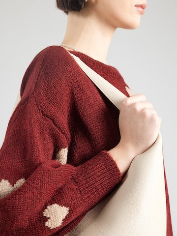 Hailys Pletené šaty 'Ra44iney' - Červená