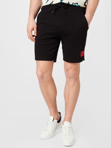 HUGO Regular Pants 'Diz' in Black: front