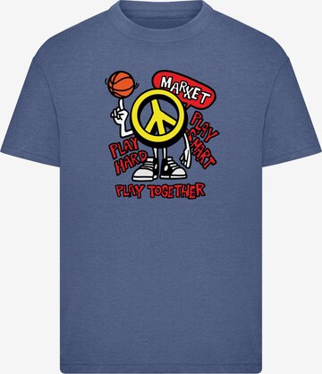 MARKET T-Shirt 'Peace On The Court' in Blau: Vorderseite