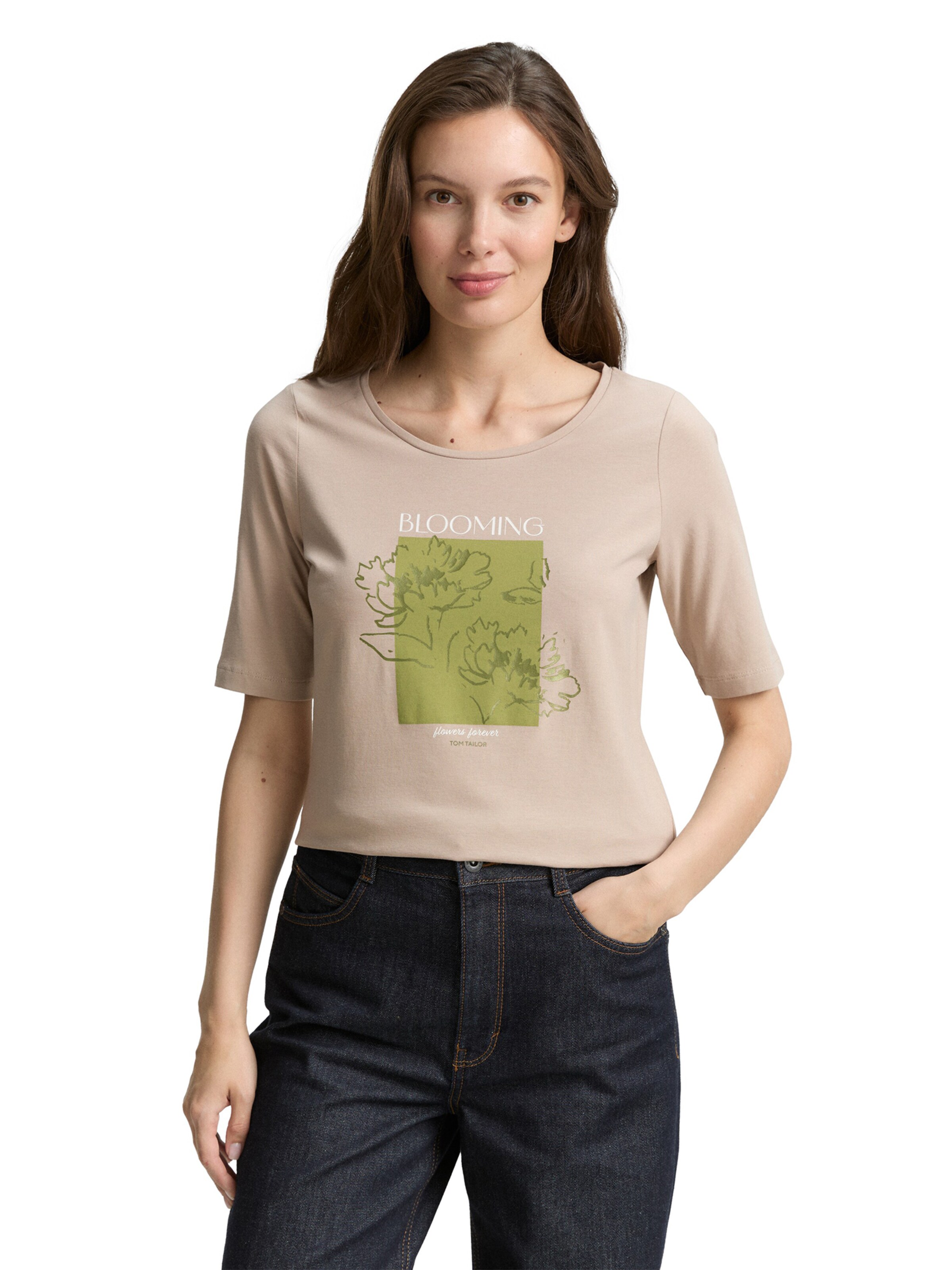 Tricou de la TOM TAILOR pe bej: față