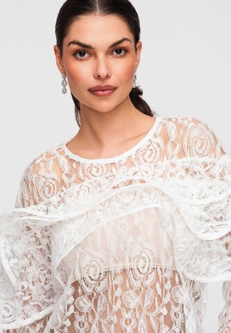 Ombre Bluse in Weiß