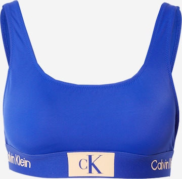 Calvin Klein Swimwear Bralette Bikini Top in Blue: front