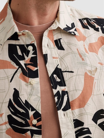 PME Legend Regular fit Skjorta 'Shirt with short sleeves in slub cotton' i vit
