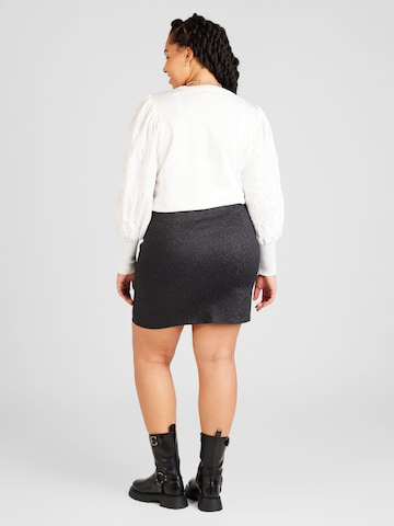 PIECES Curve Skirt 'SHINE' in Black