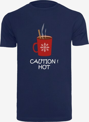 Merchcode Shirt 'Caution Hot' in Blauw: voorkant