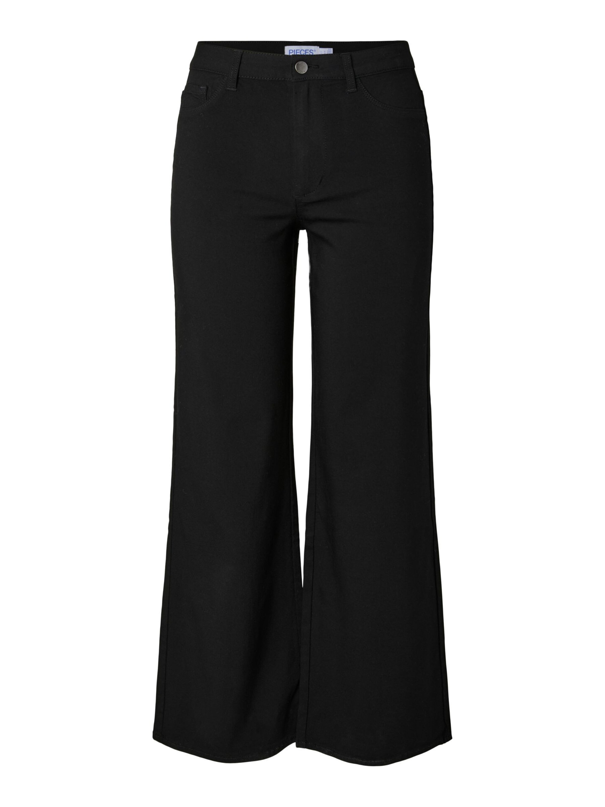 PIECES - Pierna ancha Pantalón 'PCSKIN' en negro: frente