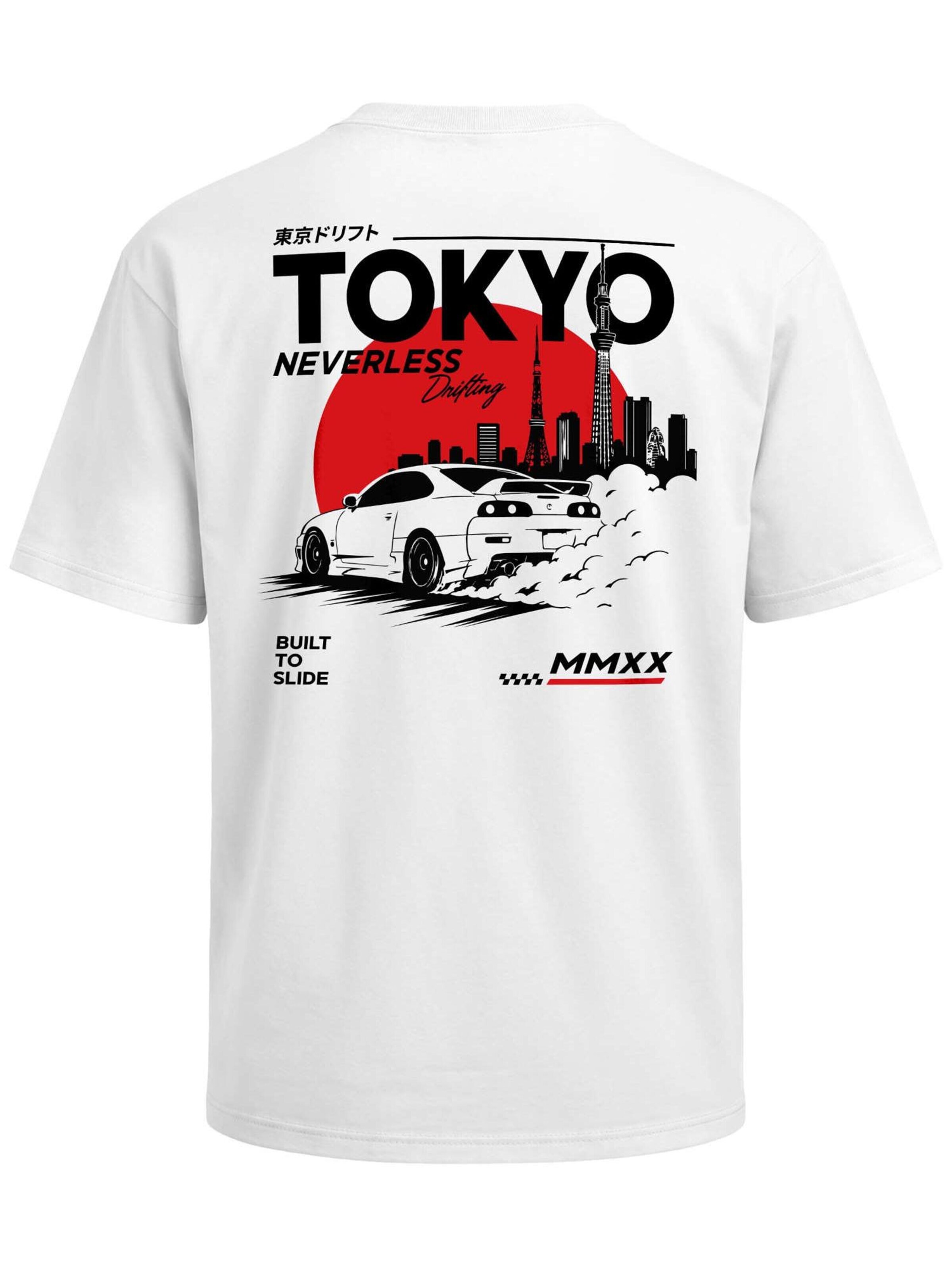 Neverless Shirt 'Tokyo Drift'‌‌ in Weiß