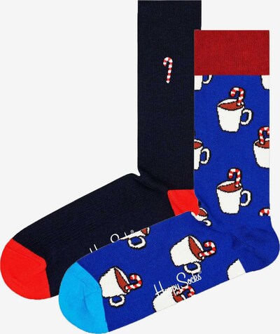 Happy Socks Chaussettes en bleu / rouge foncé / noir / blanc, Vue avec produit