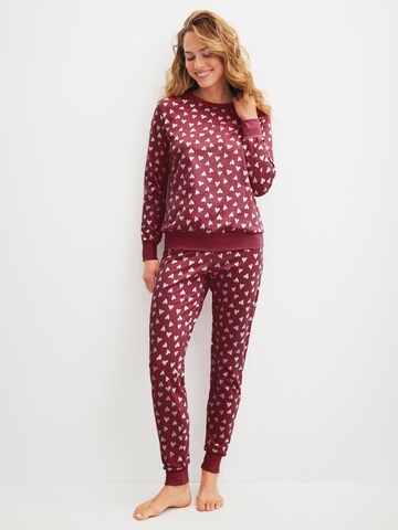 CALIDA Pyjama 'Cotton Special' in Rood