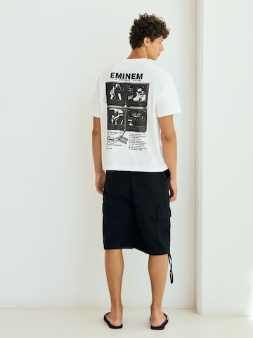 Bershka Shirt 'EMINEM' in White