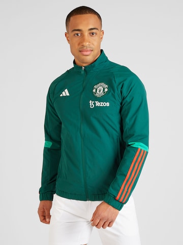 ADIDAS PERFORMANCE Športna jakna 'MUFC PRE' | zelena barva: sprednja stran
