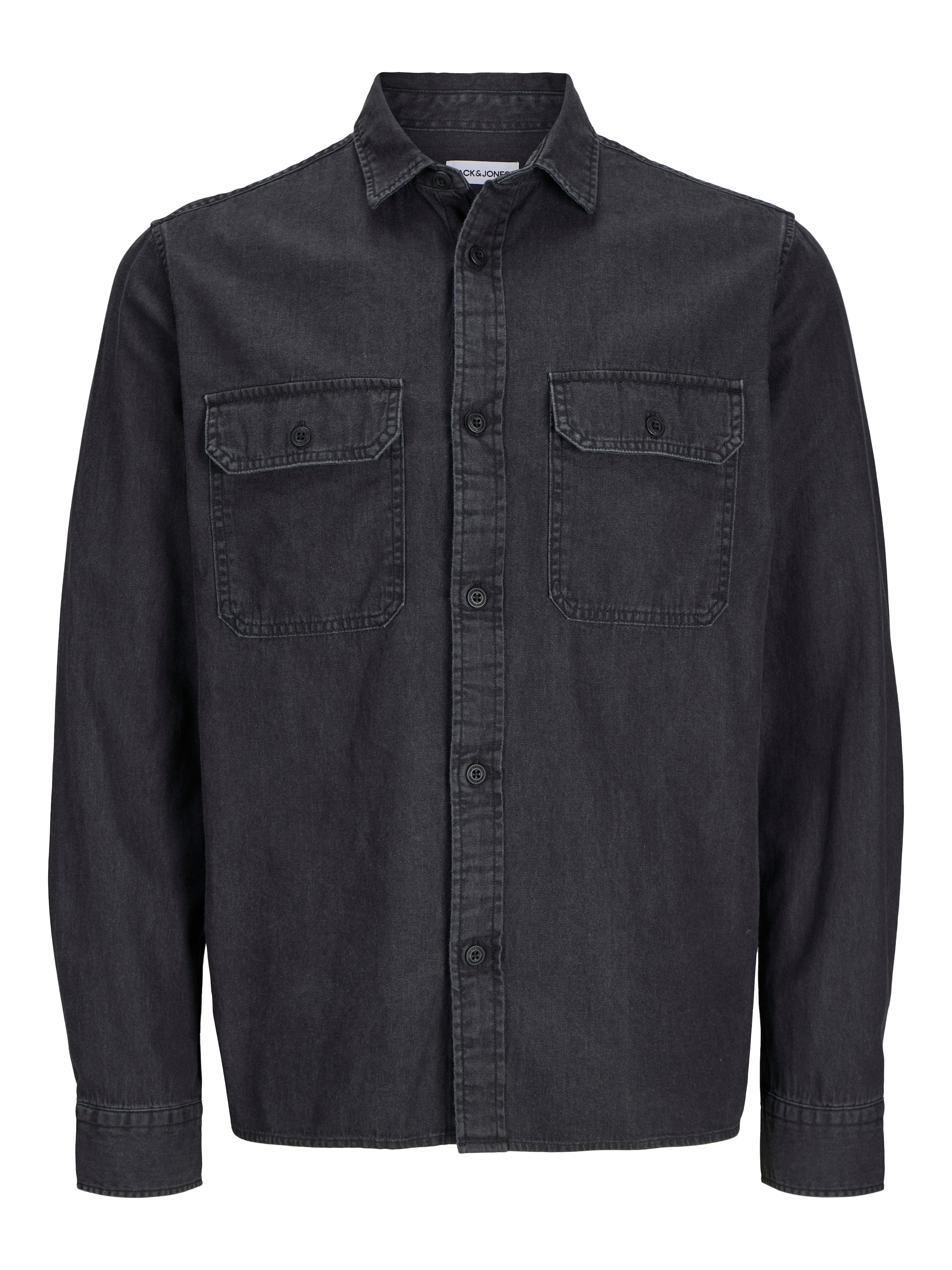 JACK &amp; JONES - Ajuste regular Camisa &#x27;ETravis&#x27; en negro: frente