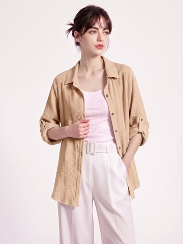 TorWeit Oversizeshirt 'Essential Cotton Shirt'‌‌‌‌ in Beige