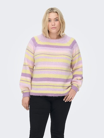 ONLY Carmakoma Sweater 'Abby' in Purple: front