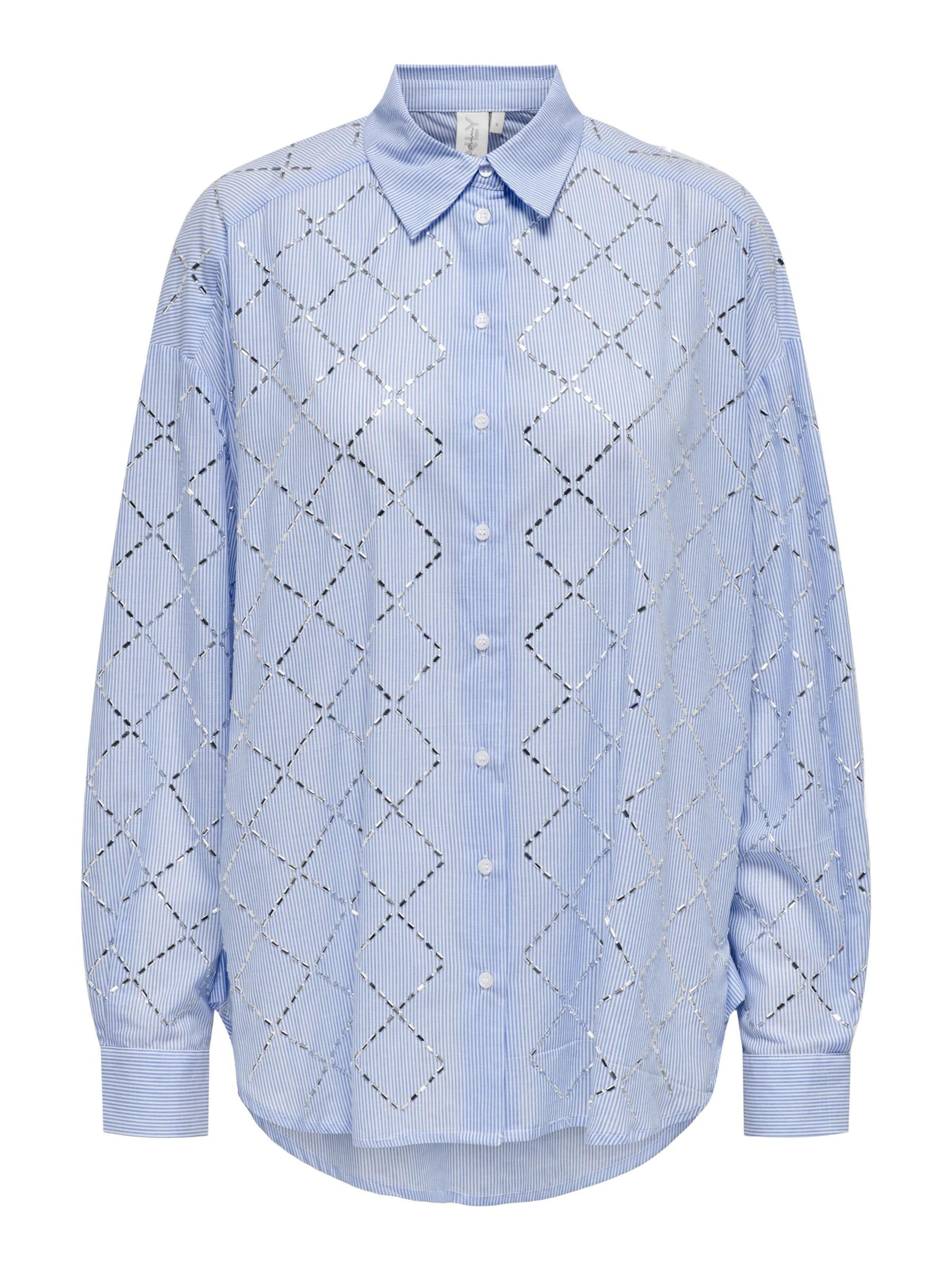 ONLY Blúzka 'ONLJulie' - modrosivá / strieborná / biela, Produkt