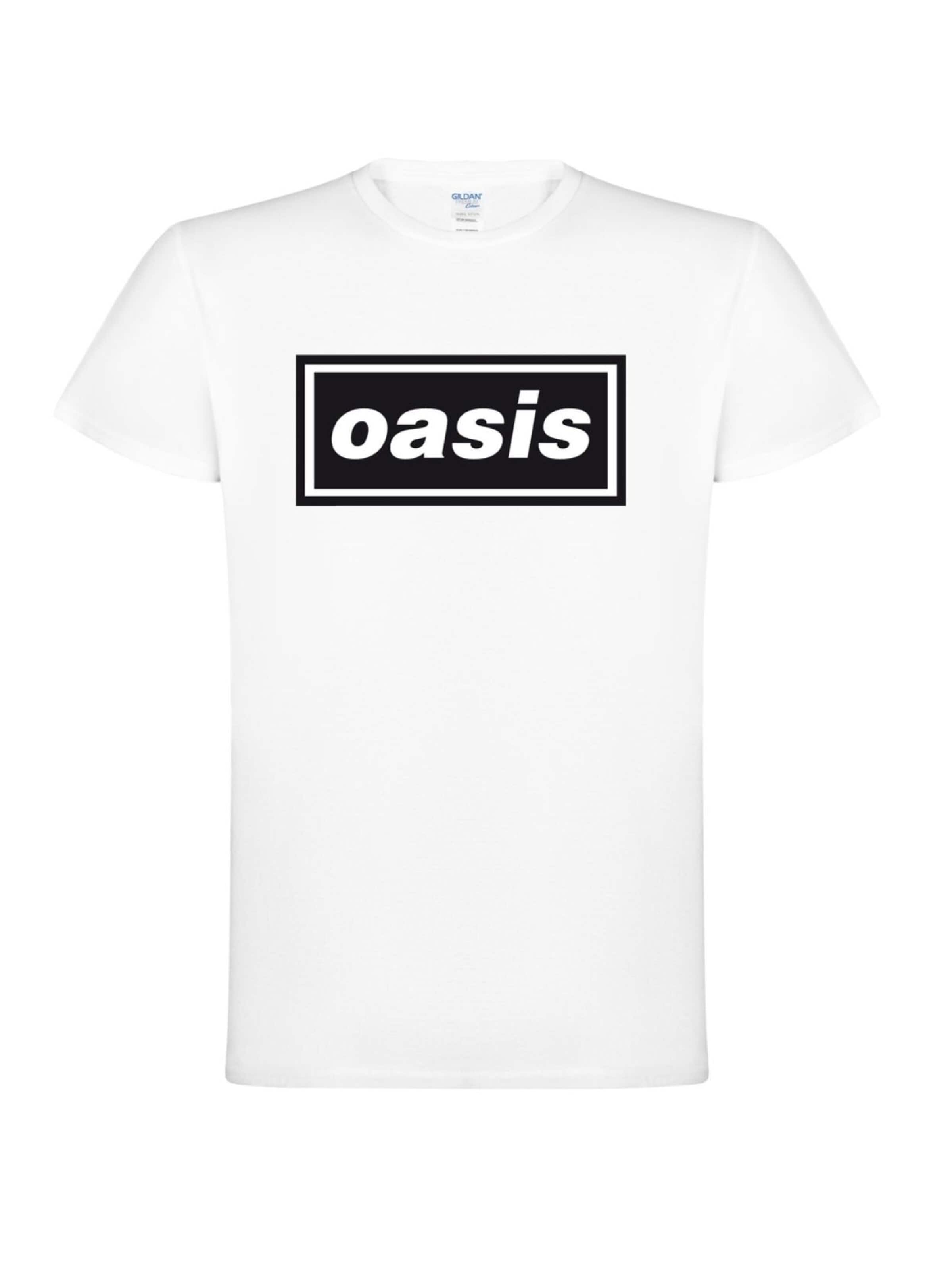 T-Shirt 'Oasis Decca Logo T-Shirt' Oasis en blanc : devant