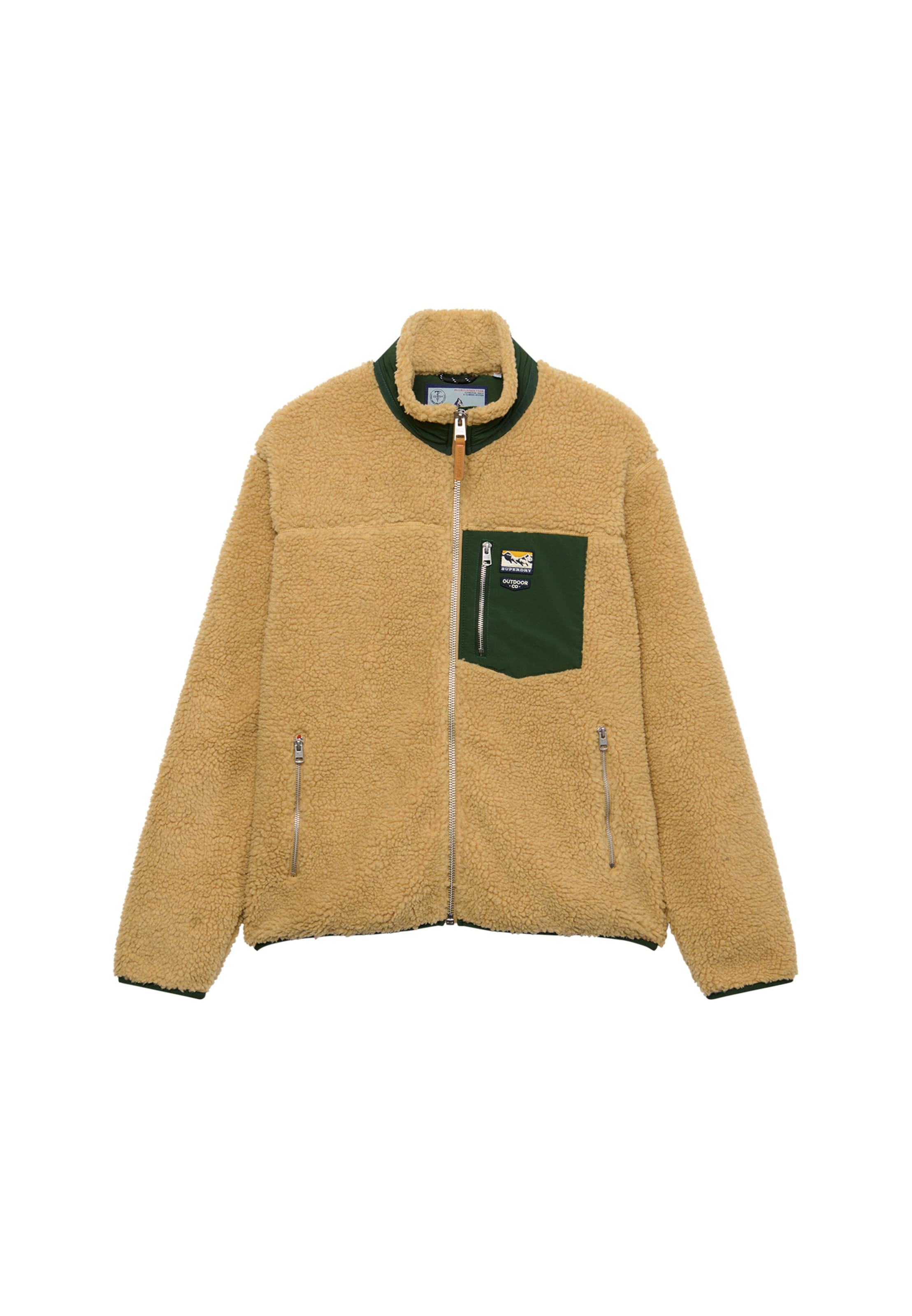 smėlio Superdry & Co Flisinis džemperis 'MOUNTAIN': priekis