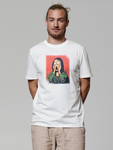 T-Shirt ' Mona Lisa Scream ' Watapparel en blanc : devant